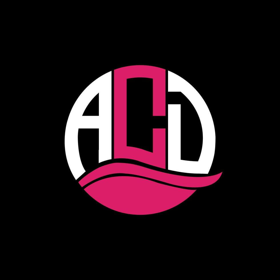 ACD logo monogram isolated on circle element design template, ACD letter logo design on black background. ACD creative initials letter logo concept. ACD. vector
