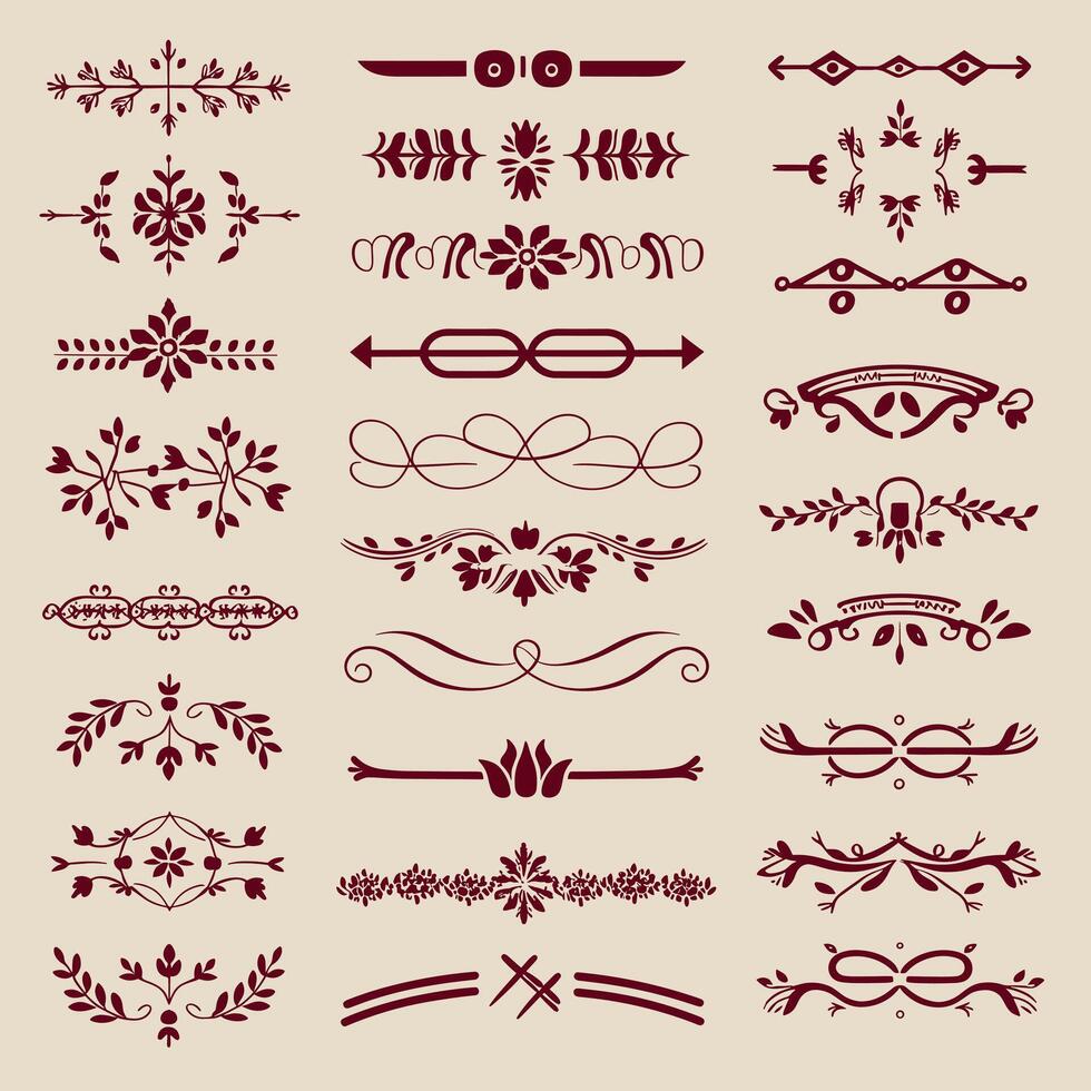Set of decorative elements for design, illustration vector