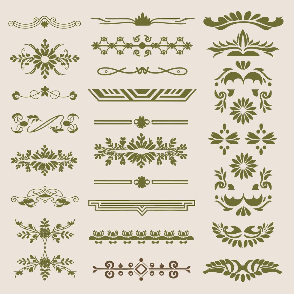 Set of decorative elements vector