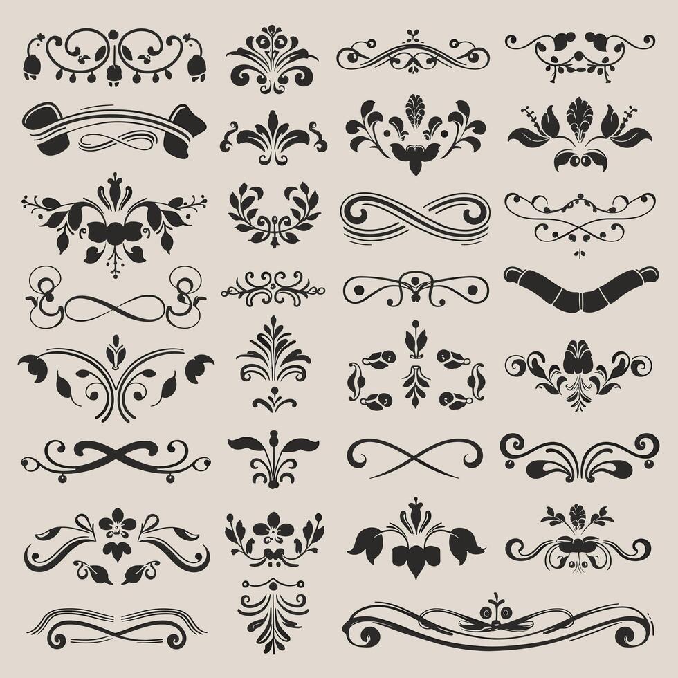 A set of decorative elements and designs vector