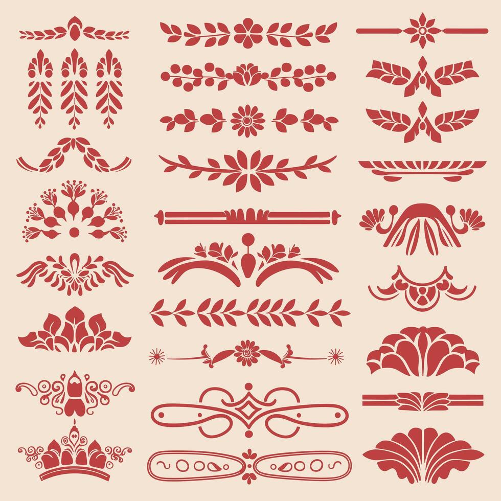 A set of decorative elements and designs vector