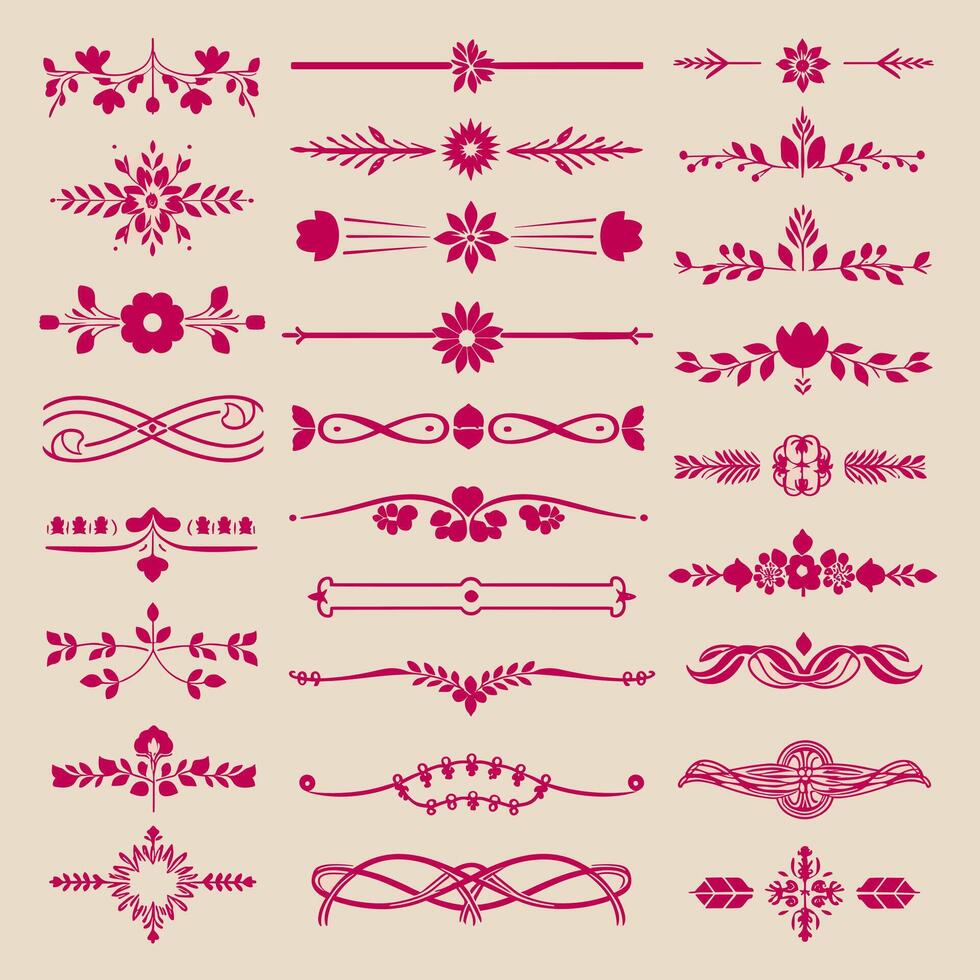 Set of decorative elements for design, illustration vector