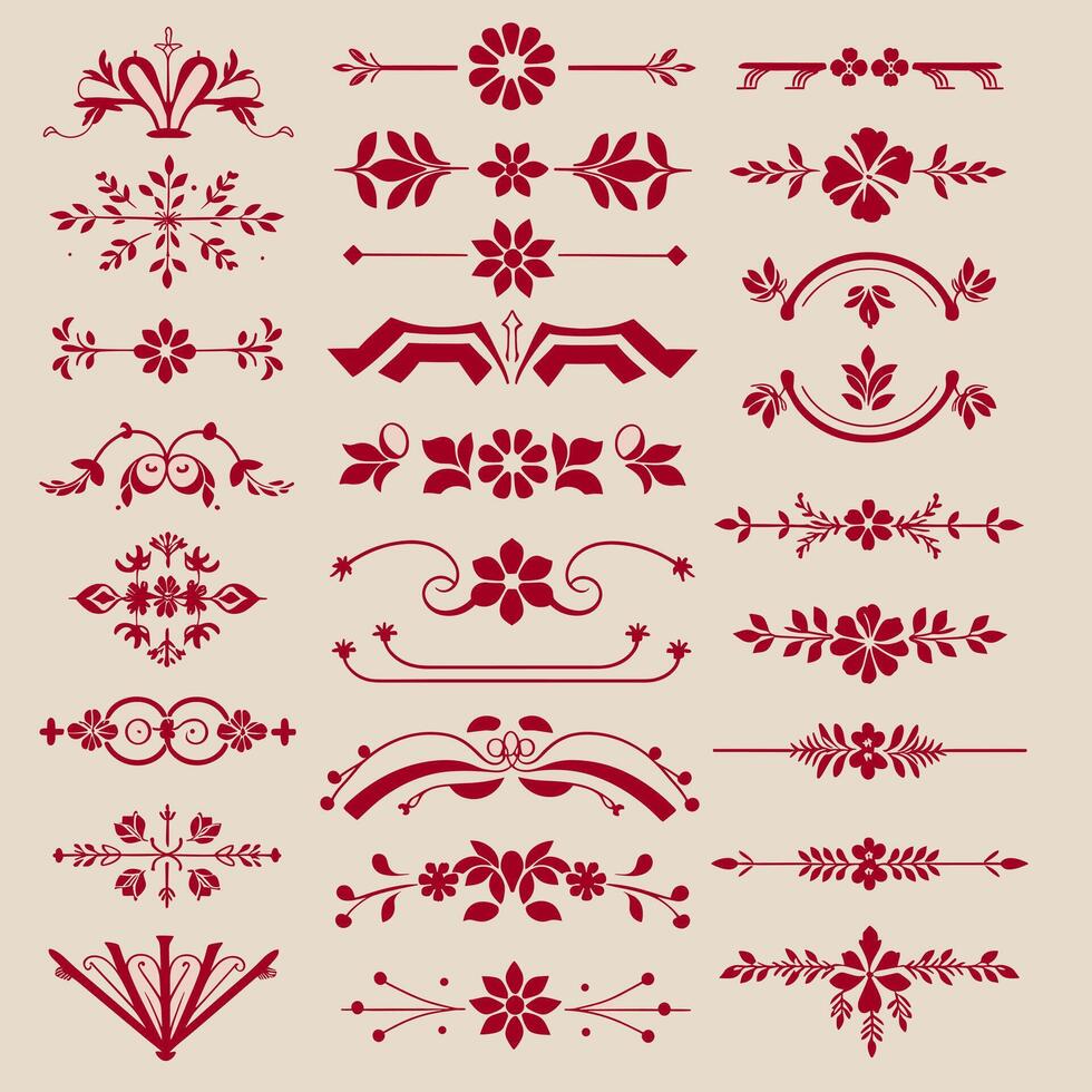 A set of decorative elements and designs vector