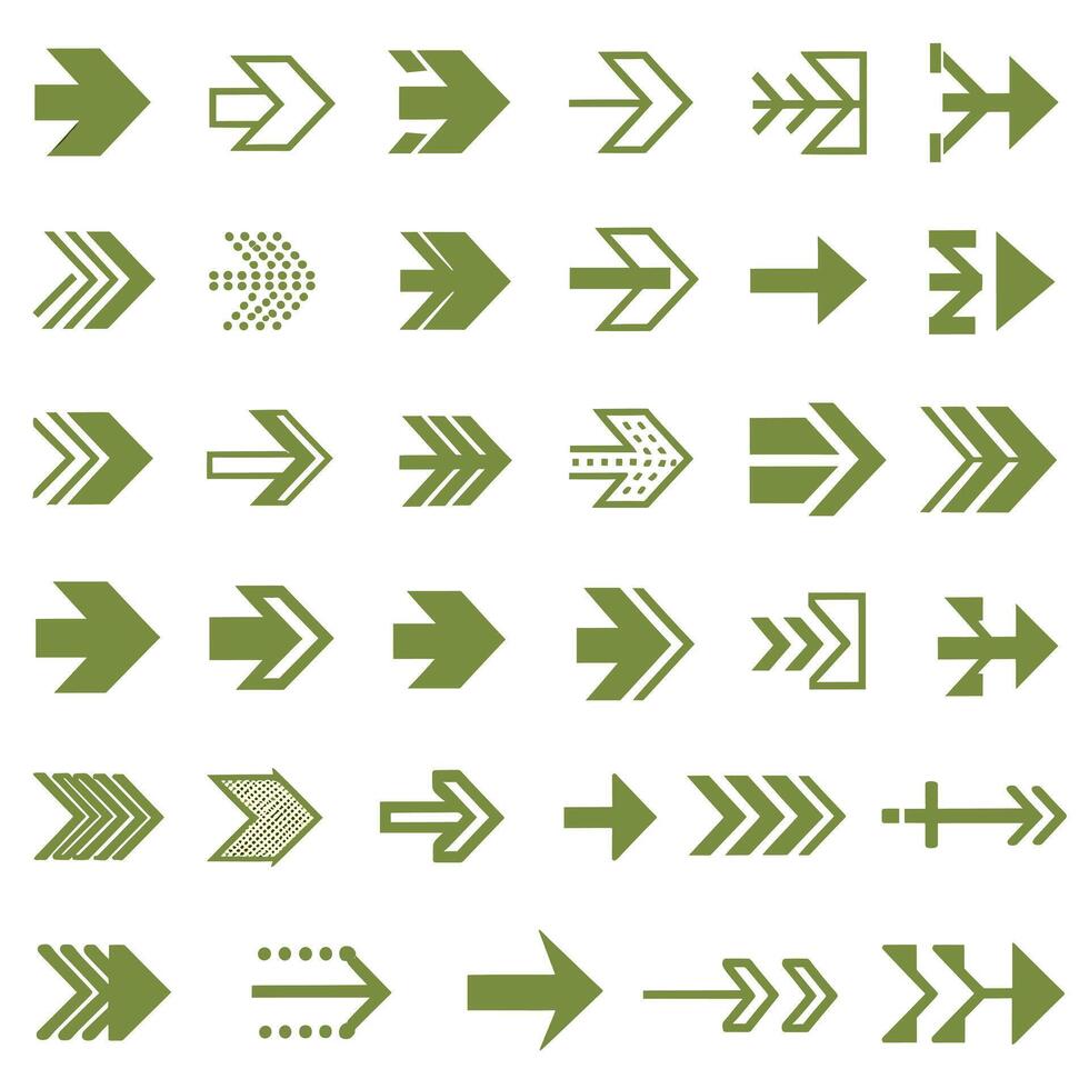 Collection of Lime arrow symbols icons on white background vector