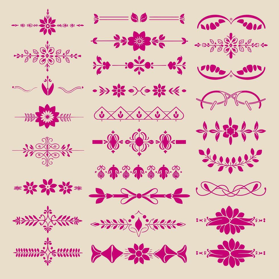 A set of decorative elements and patterns vector