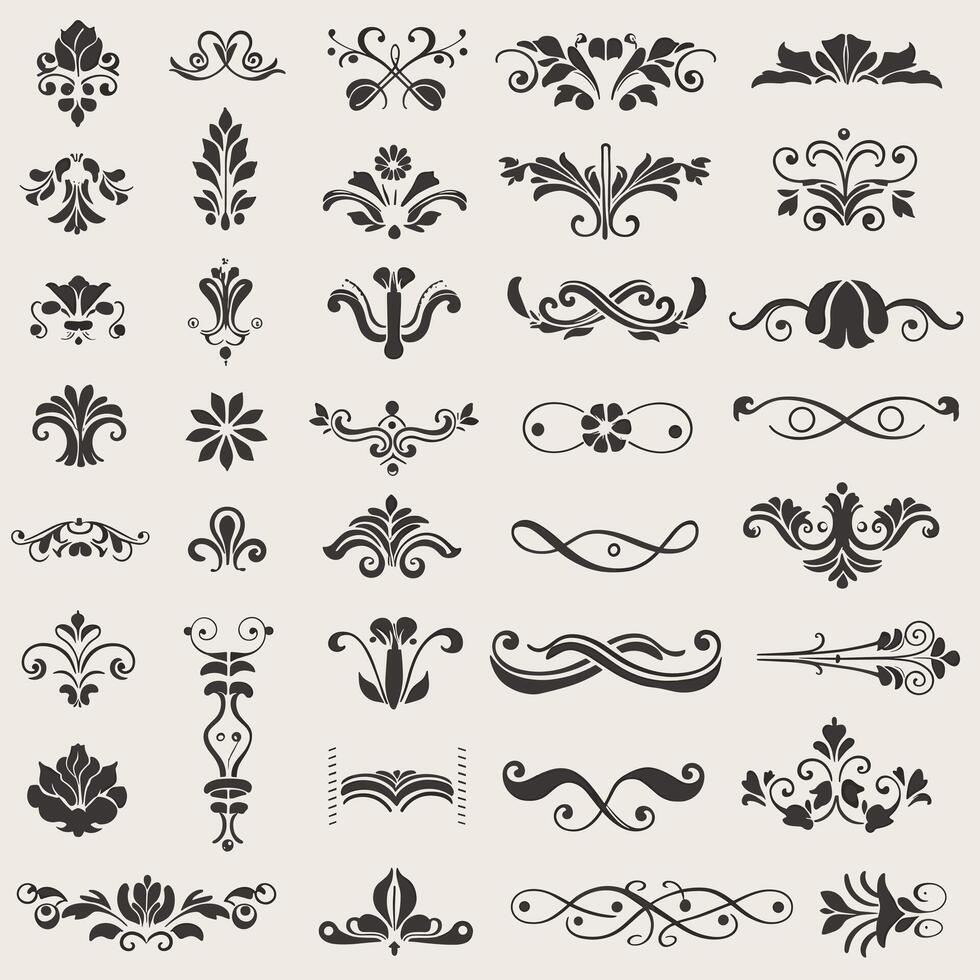 A large set of ornamental design elements vector