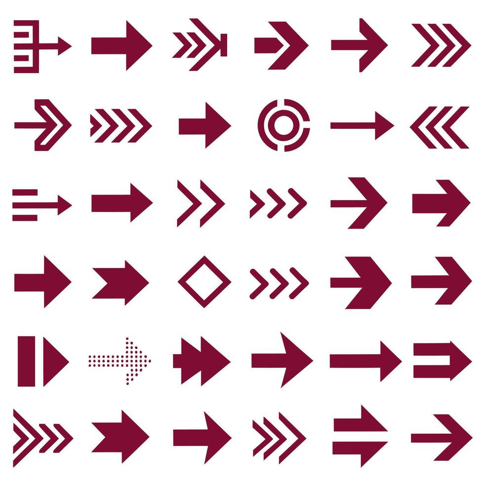 Various arrows and arrows on a white background vector