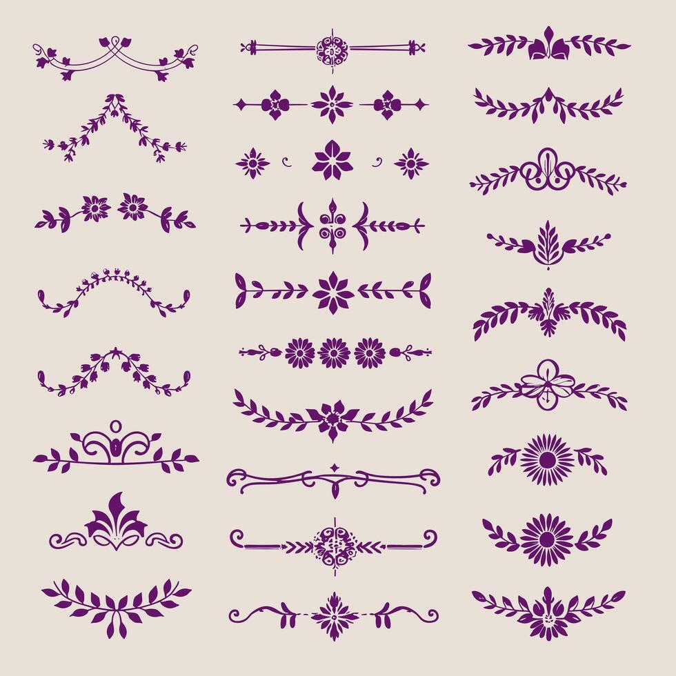 Set of decorative elements for design, illustration vector