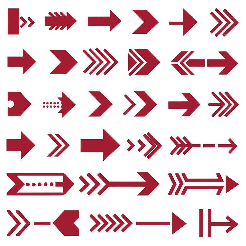 Various arrows on a white background vector