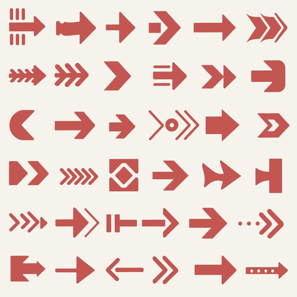 A set of arrows and arrows in different colors vector