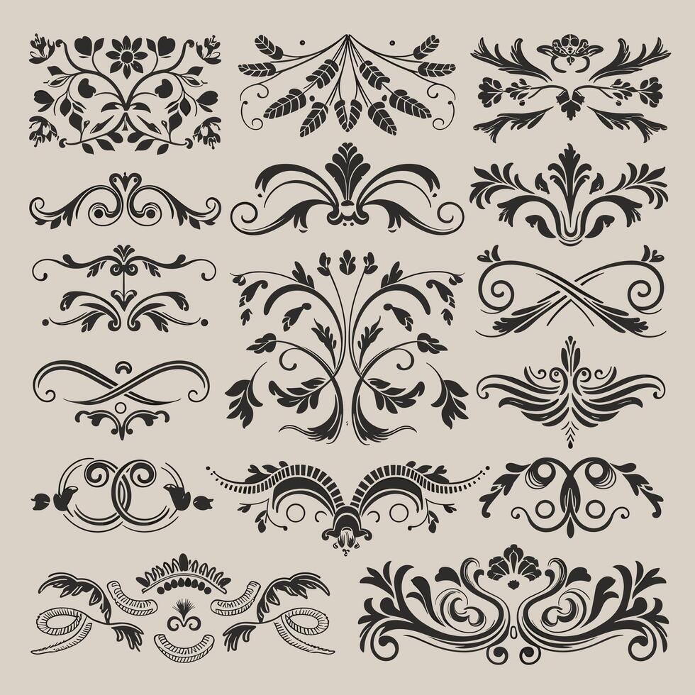 Set of vintage design elements, calligraphic elements, decorative elements, decorative elements, decorative elements vector