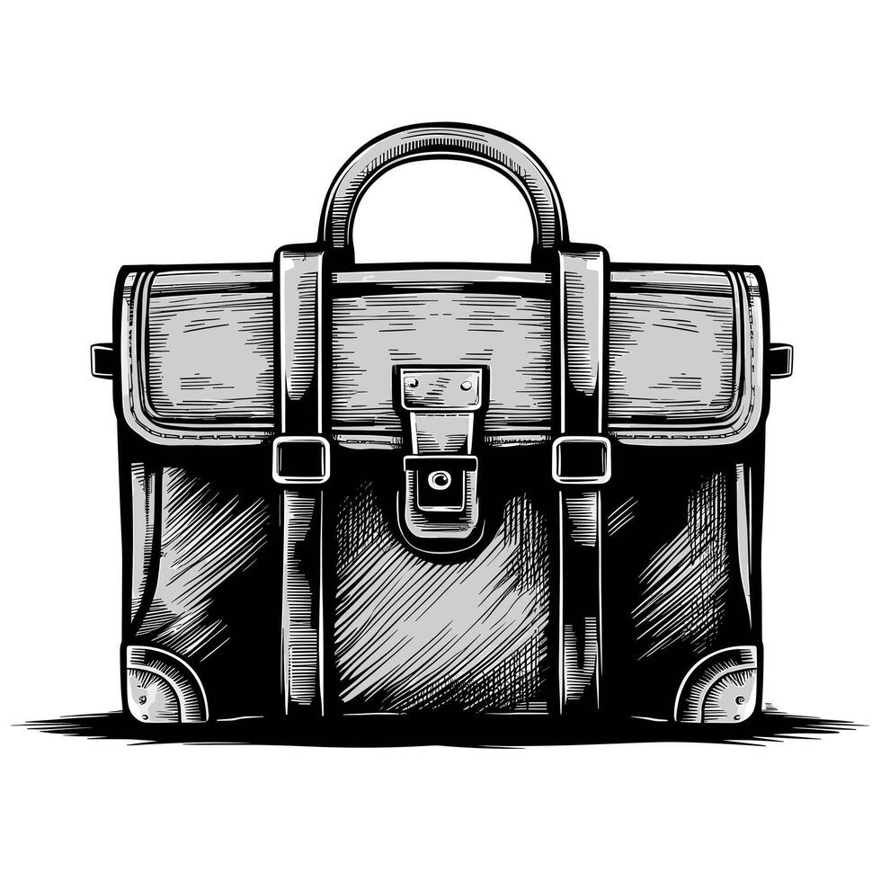 A sketch of a briefcase on a white background vector