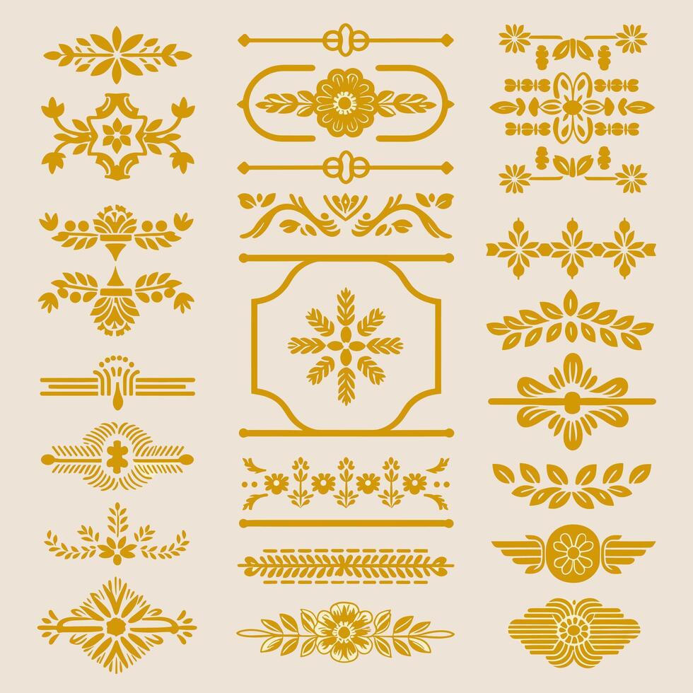 Vintage floral design elements vector