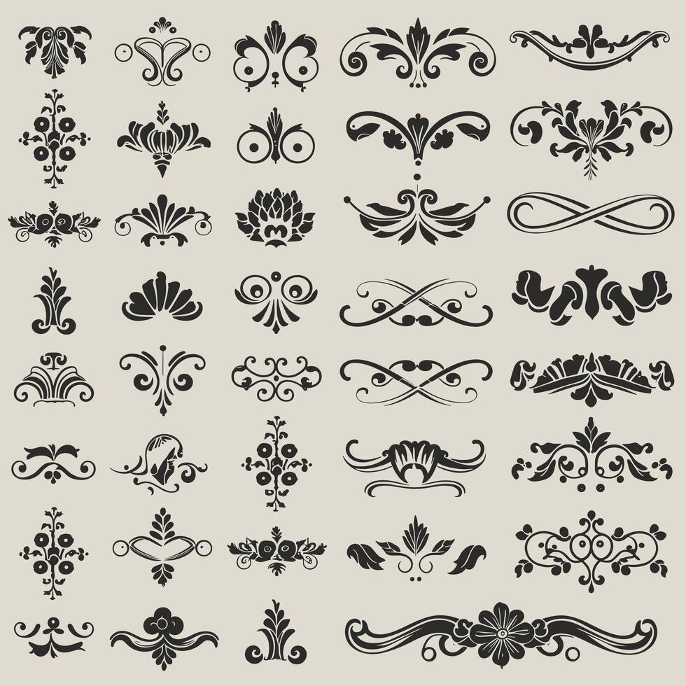 A large set of ornamental design elements vector