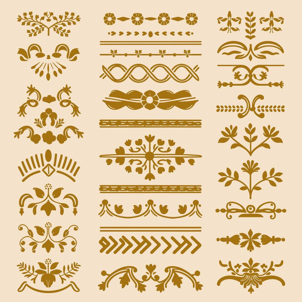 Set of decorative elements illustration vector