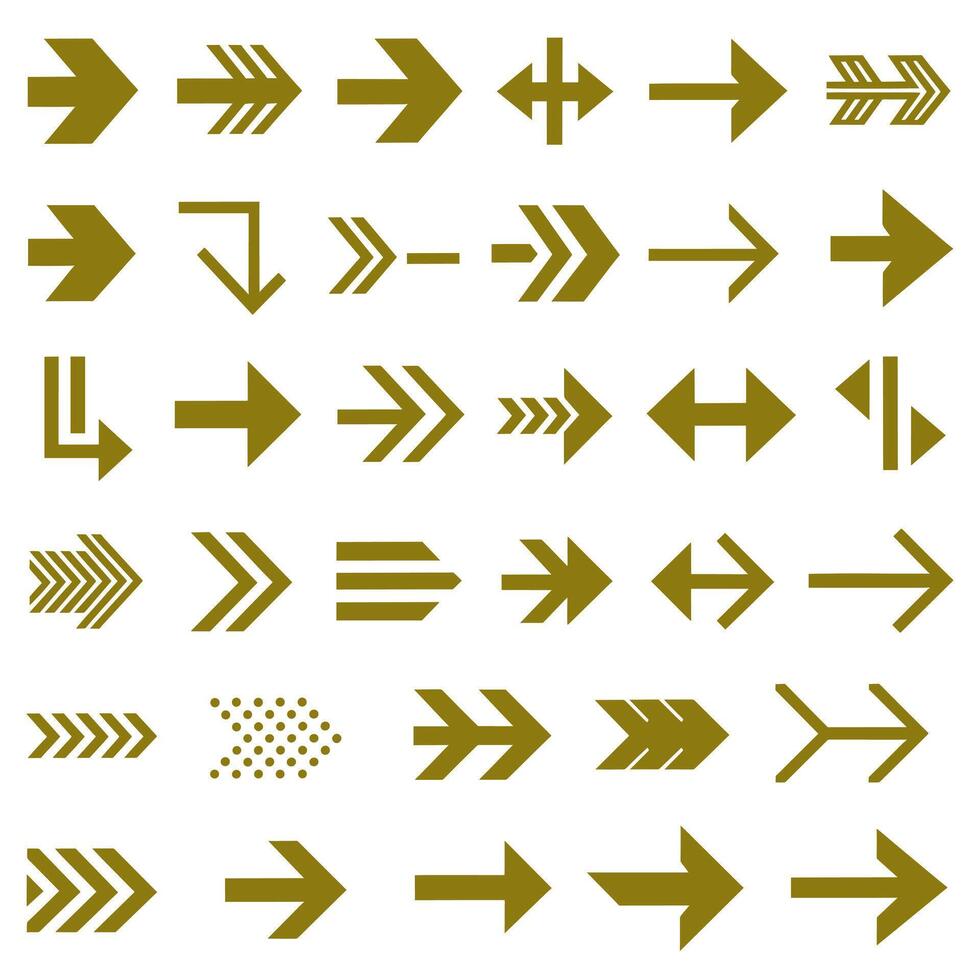 Collection of Honeydew arrow symbols icons on white background vector