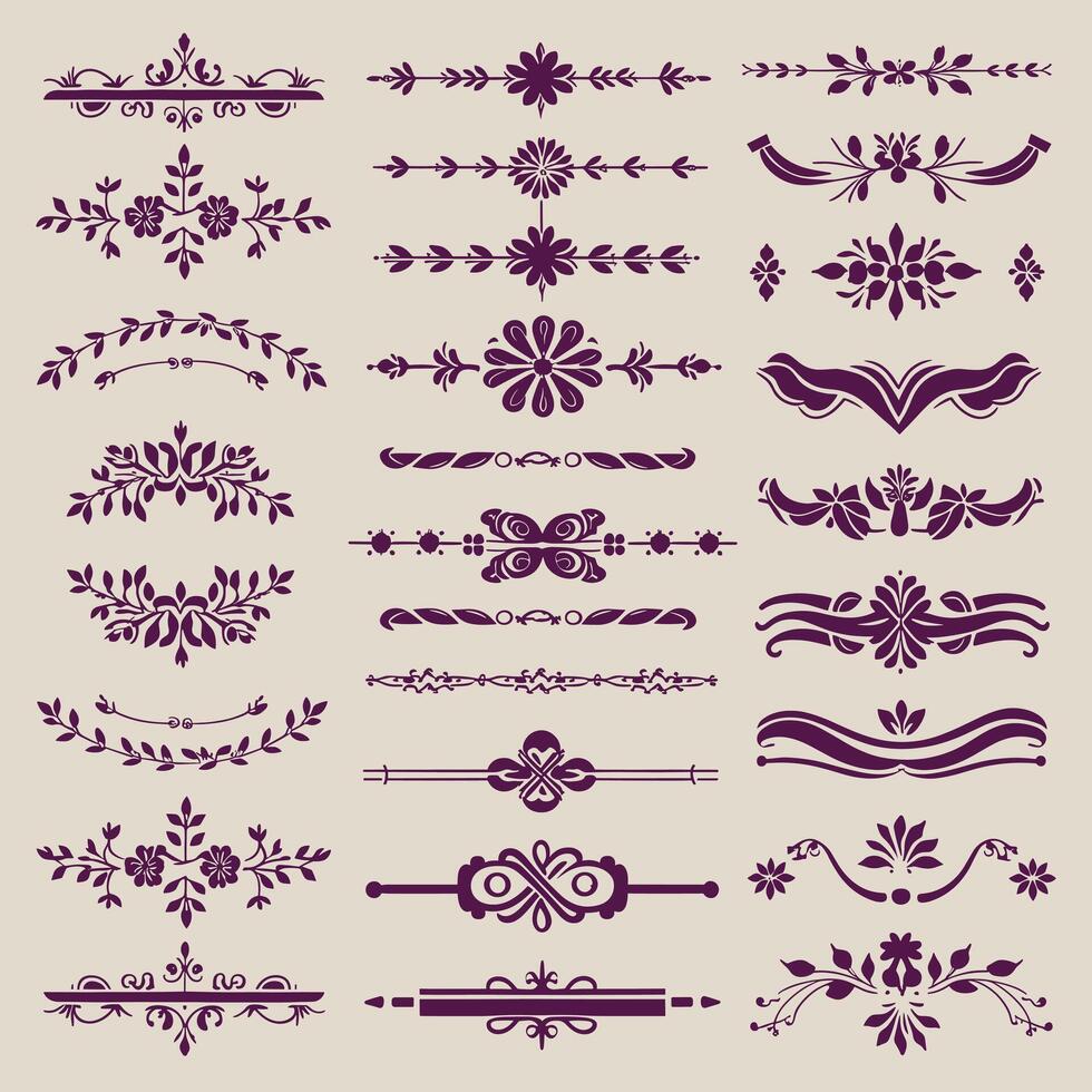 Set of decorative elements for design, illustration vector