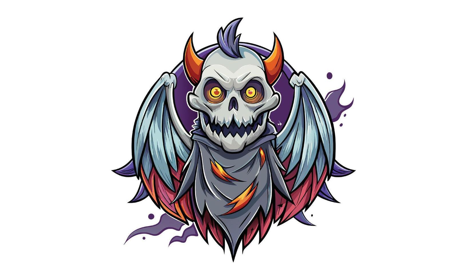 Halloween Ghost T-shirt Design, Hand-Drawn Artistic Illustration on Pristine White Background, Isolated Icon. Premium Artwork for High-Quality T-shirt Prints. vector