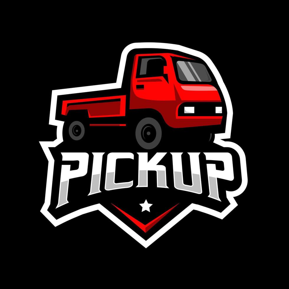 Red Pickup Car Transport Logo vector