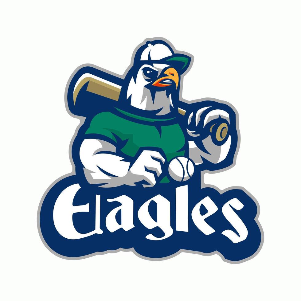 Eagle Baseball Cartoon Mascot vector