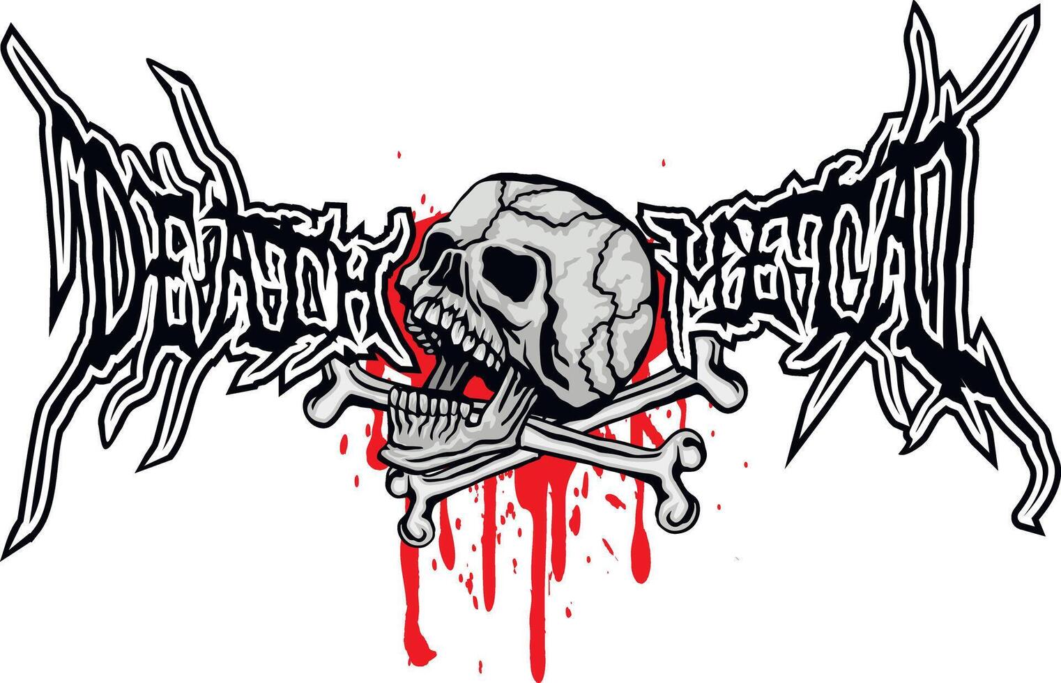 skull and bones, grunge vintage design t shirts vector