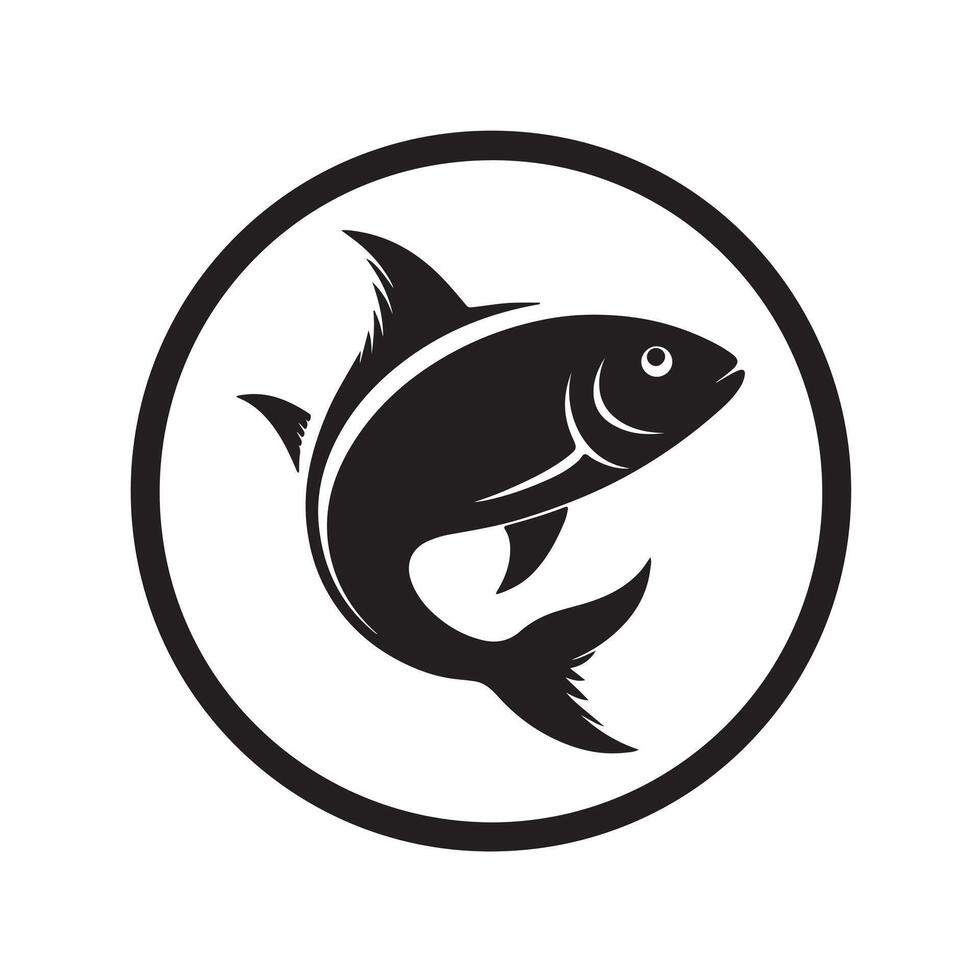 Intricate silhouette of fish with finely detailed fins and scales vector