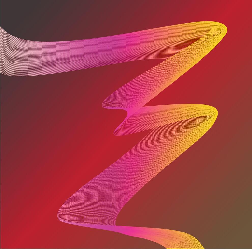 A vibrant, abstract image featuring a dynamic, flowing ribbon of interconnected lines in shades of pink, purple, and yellow against a gradient background. vector