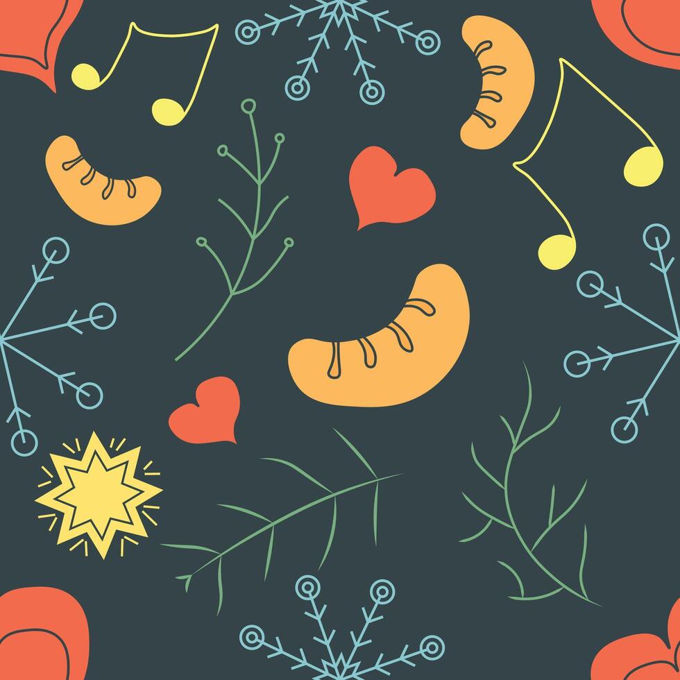 colored christmas pattern. New year background. Colored illustration with christmas icons vector