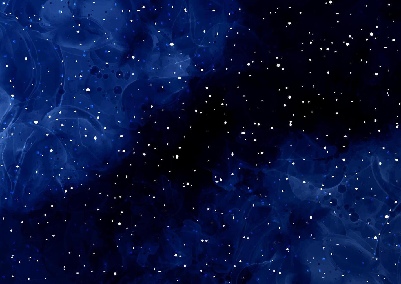Hand painted snowy night sky background vector