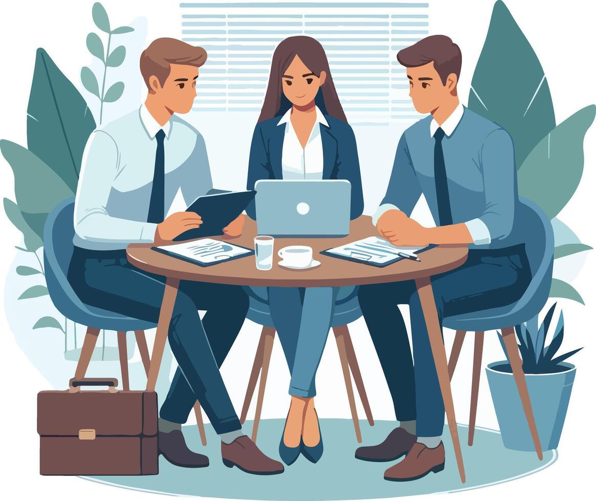 Partners meeting illustration vector