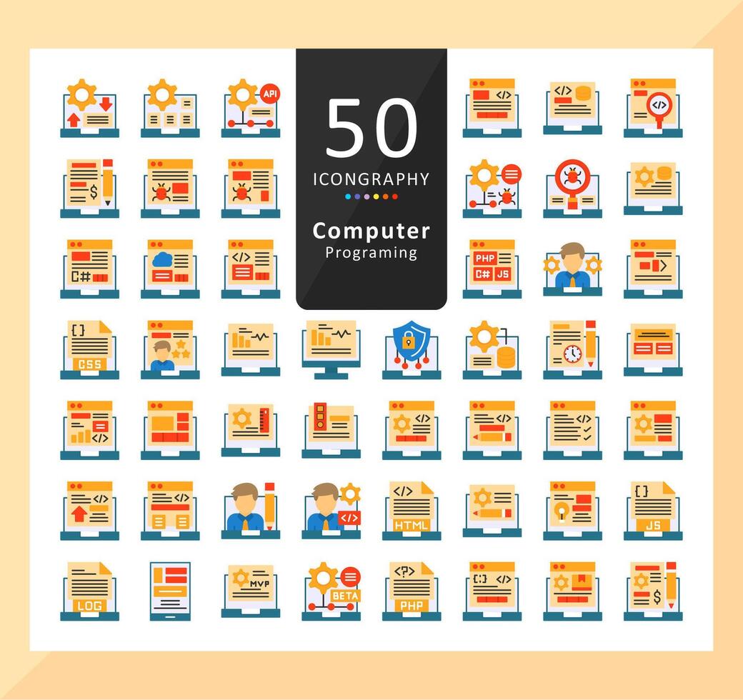 Pack of Computer Programing Icons Designs 50578690 Vector Art at Vecteezy