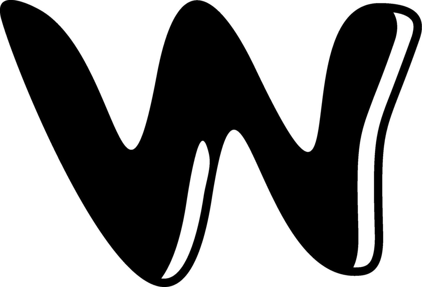 W Alphabet Icon Design vector