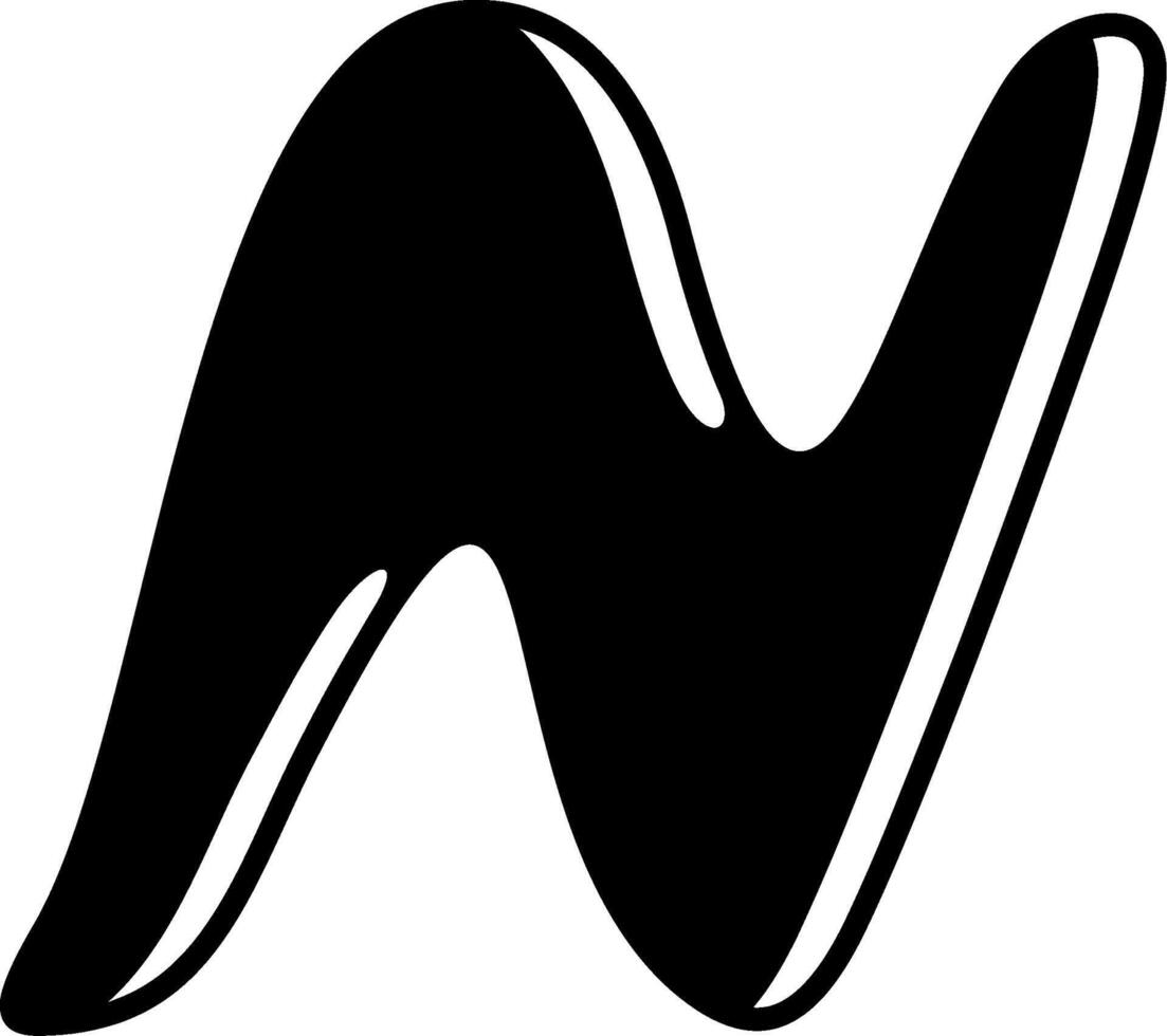 N Alphabet Icon Design vector