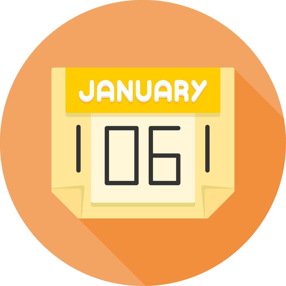 6 January Icon Design Symbol vector