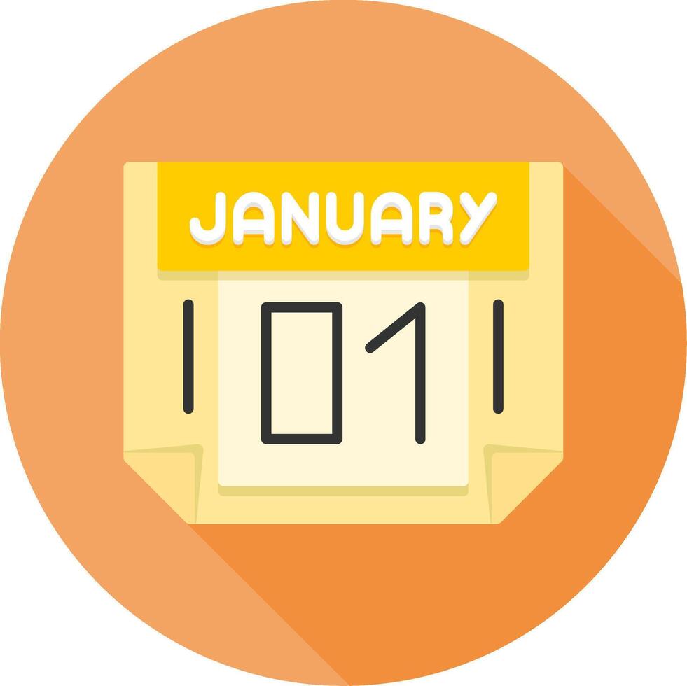 1 January Icon Design Symbol vector