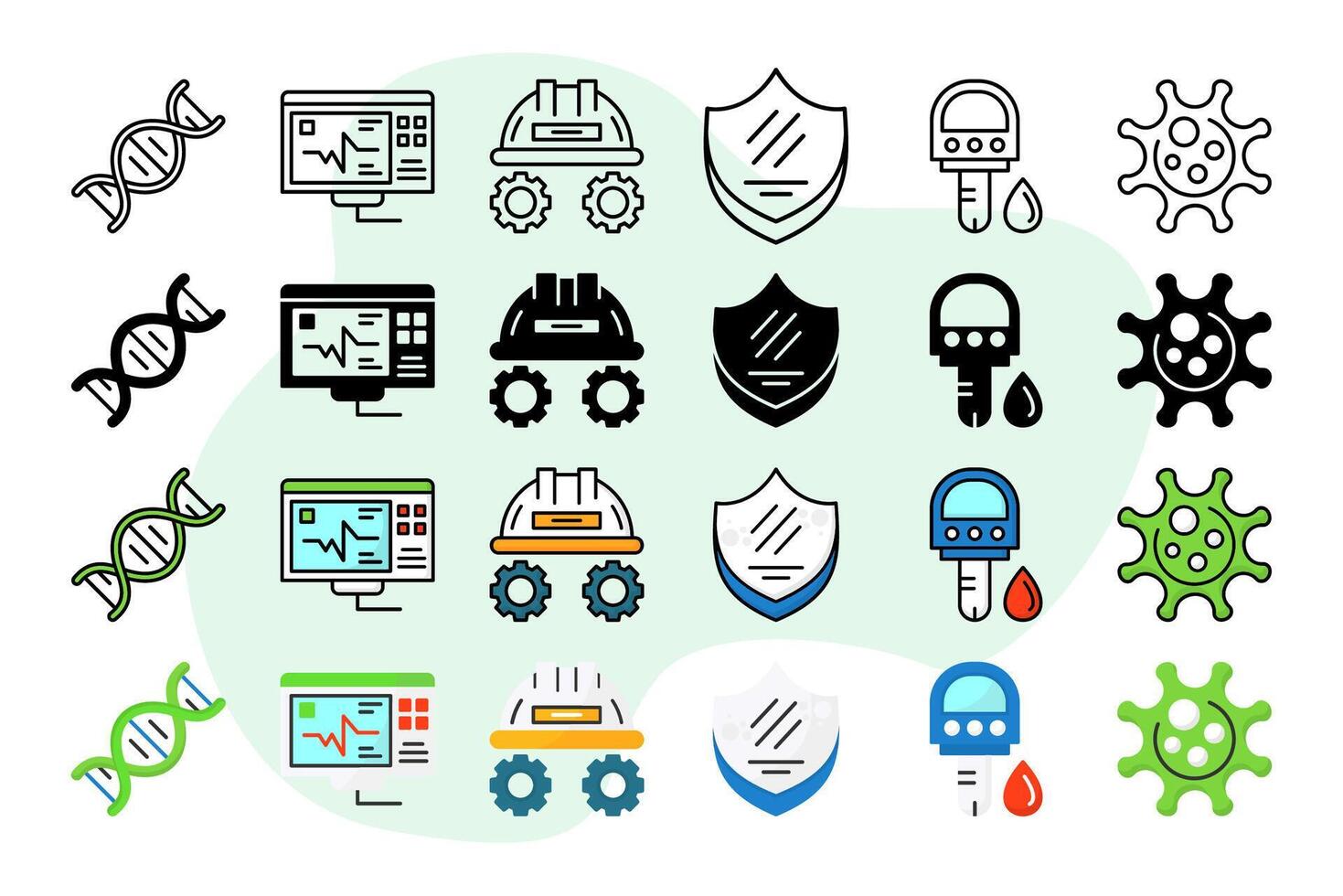 Pack of Checkup Icon Design vector