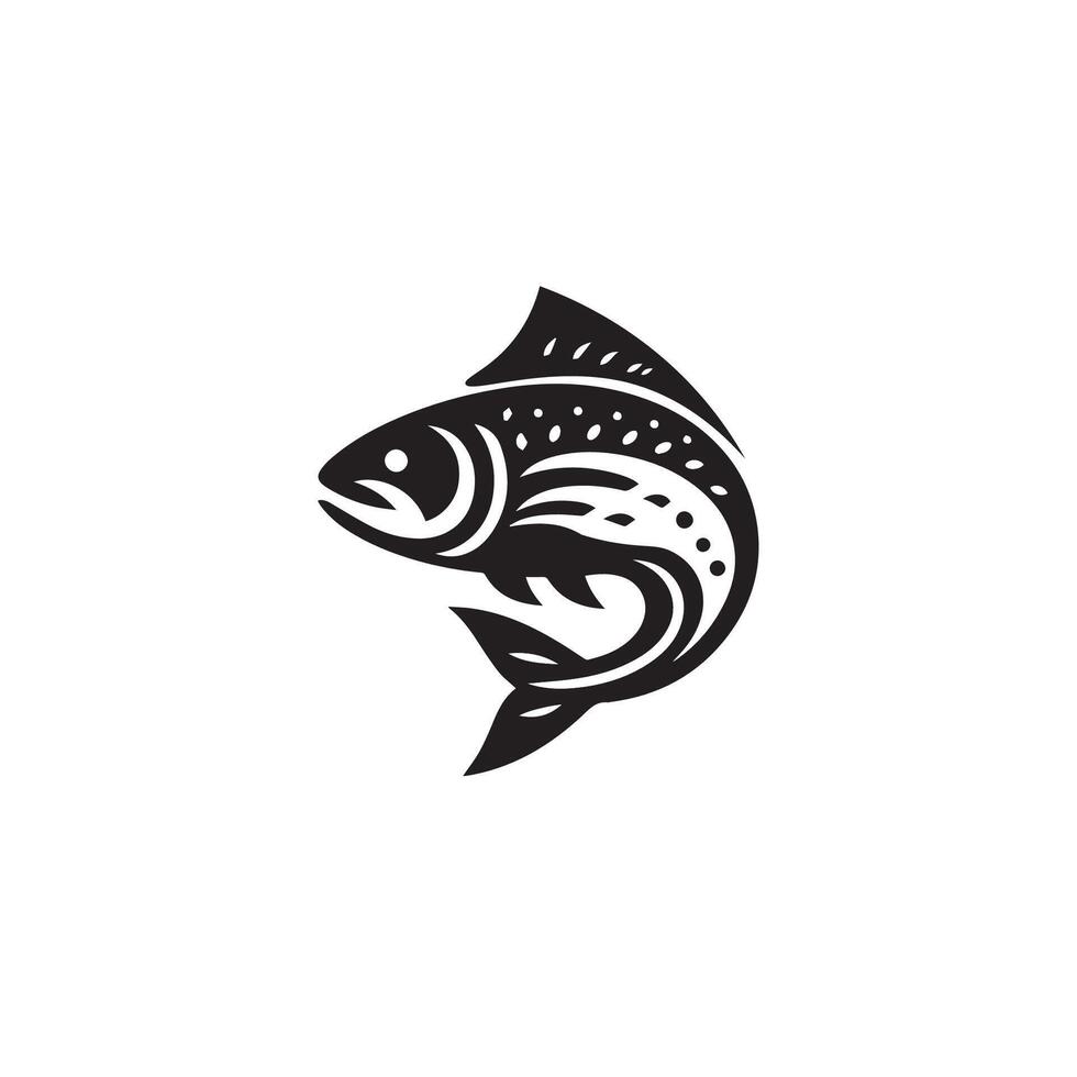 fish salmon animal logo design symbol vector
