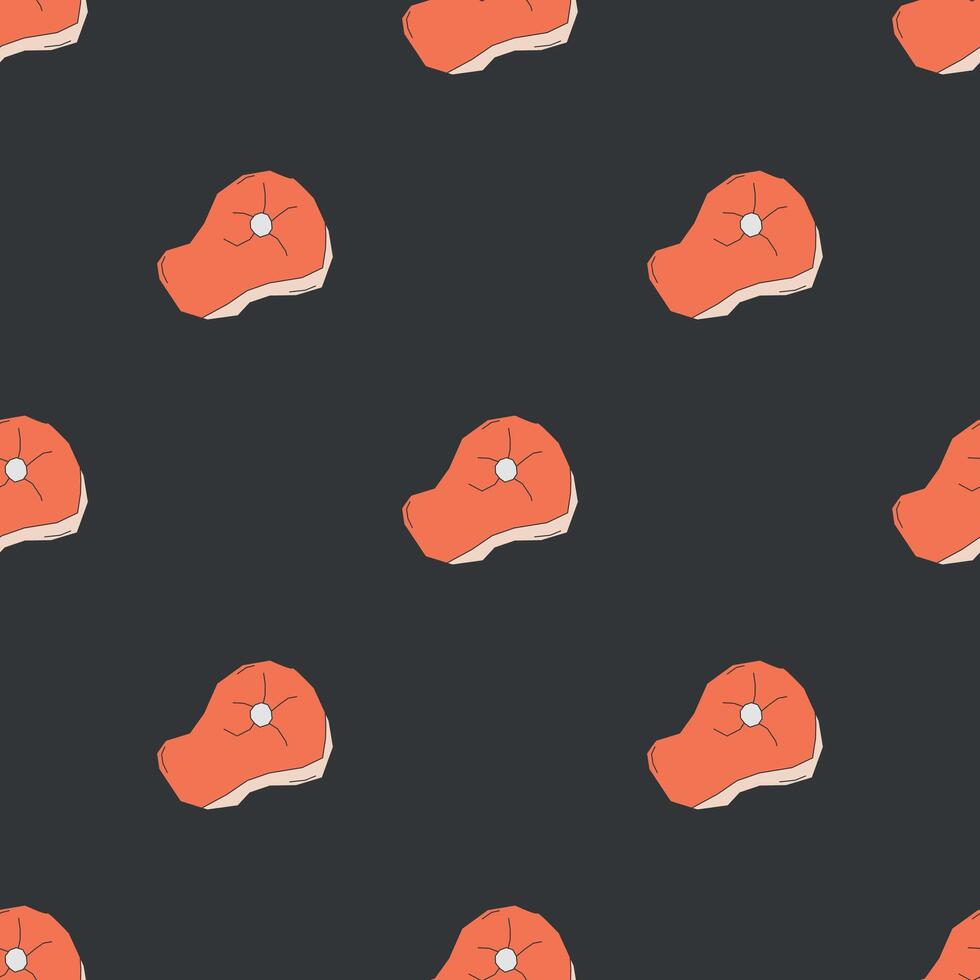 Seamless pattern of meat on a black background vector