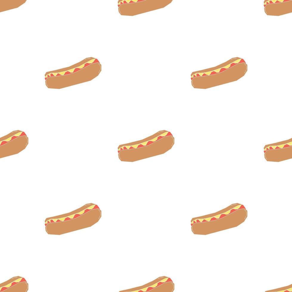 Hotdog illustration seamless pattern vector