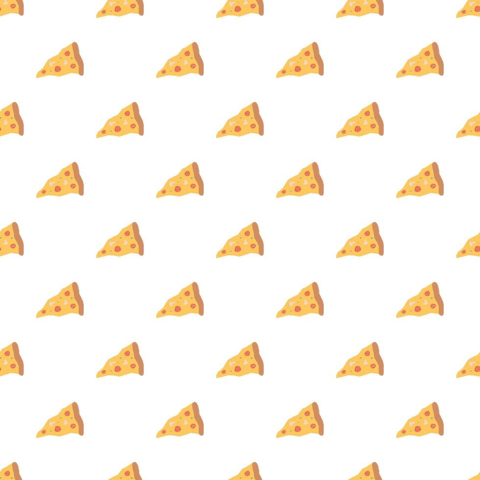 A pattern of slices of pizza on a white background vector