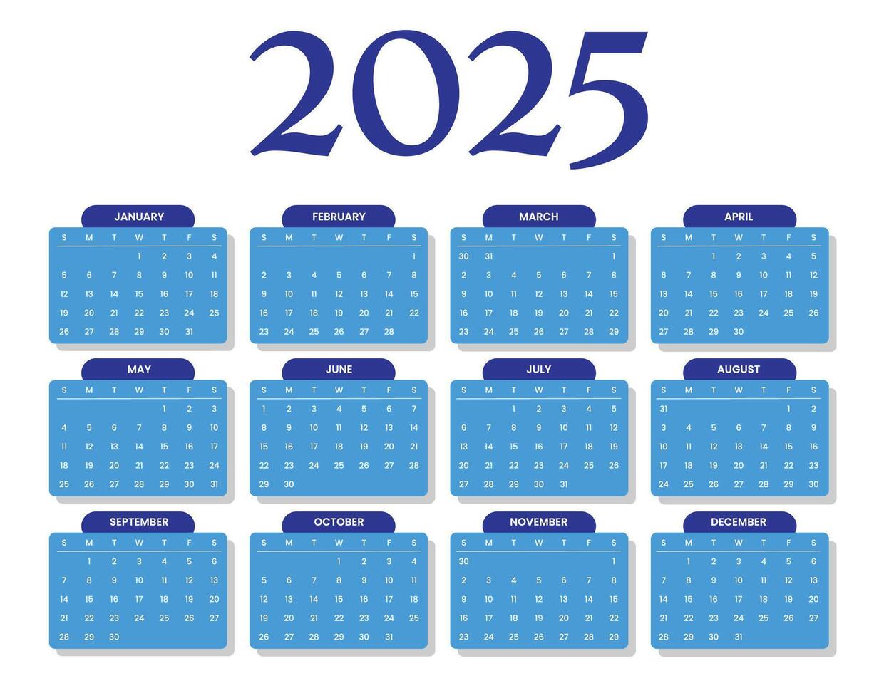 Abstract Calendar 2025 Template vector