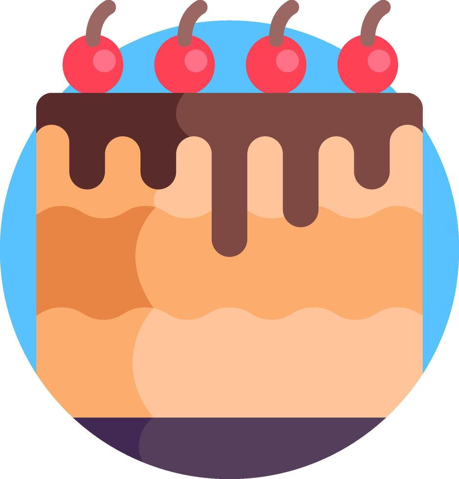 A cake with cherries on top vector