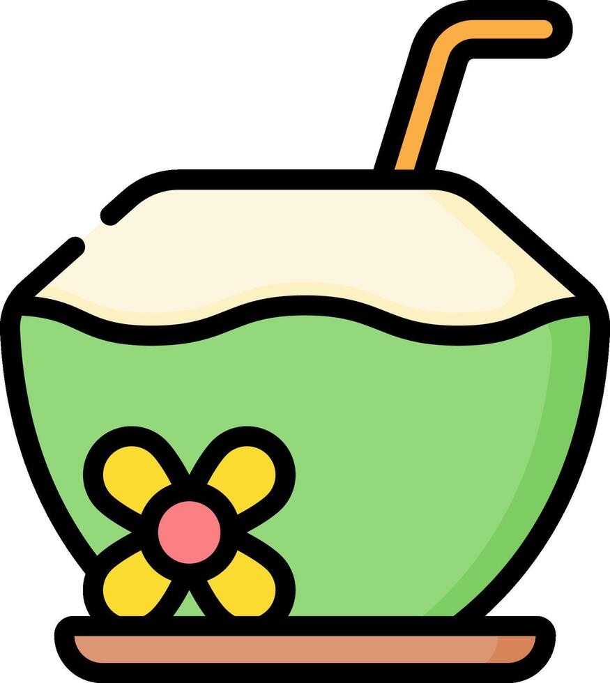 Coconut drink clipart vector