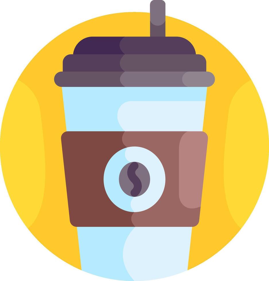 A coffee cup with a straw and a straw vector