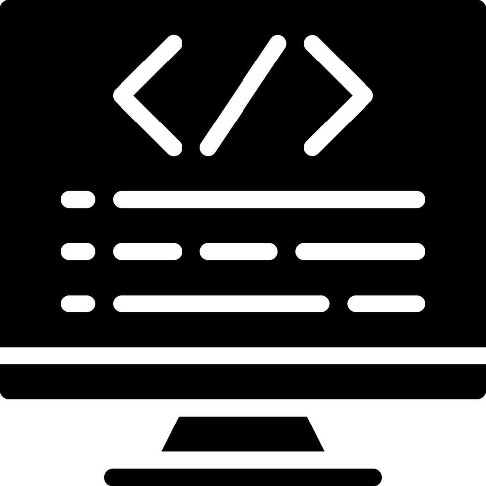 A computer monitor with code on it vector