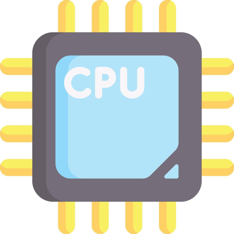A computer processor with the word cpu on it vector