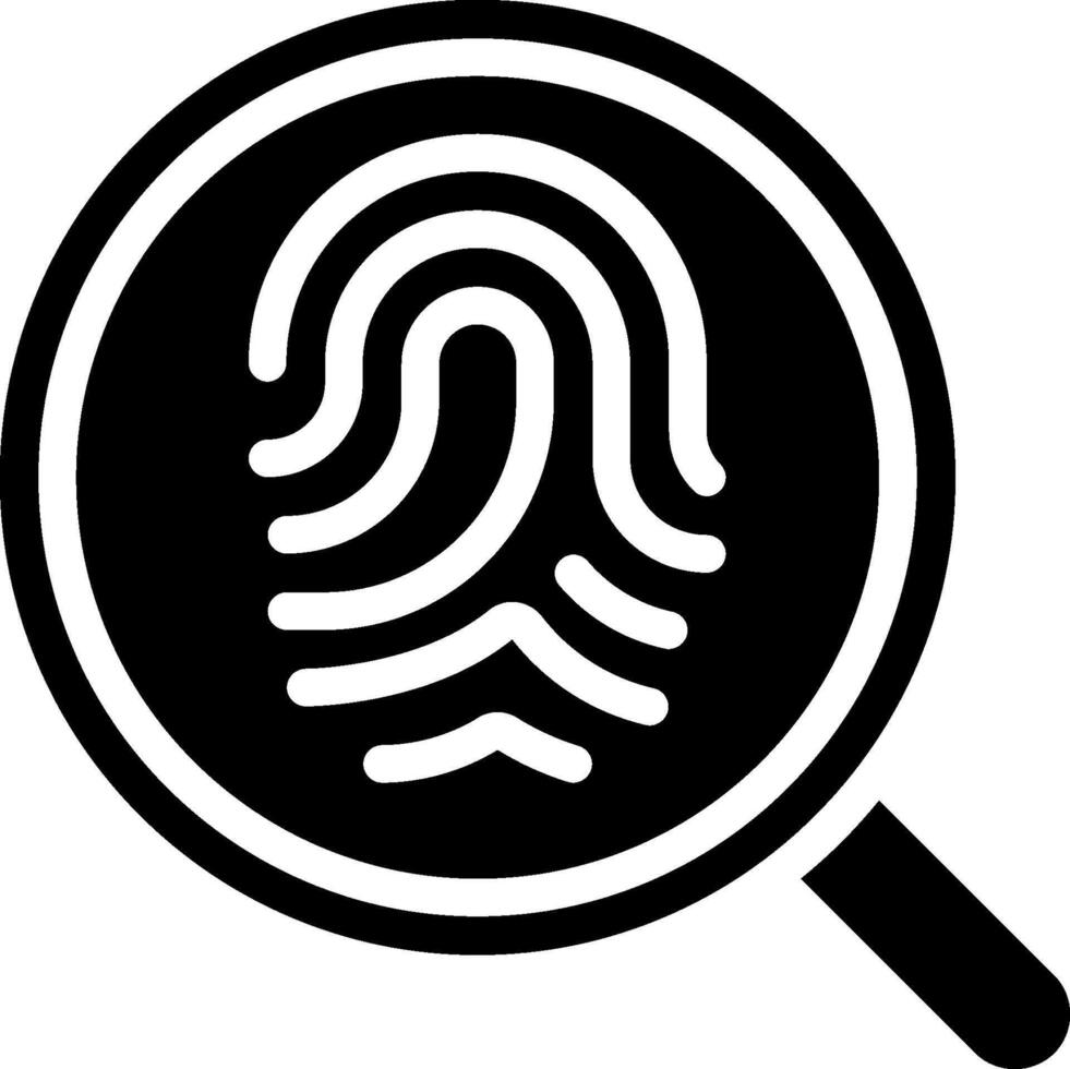 A magnifying glass with a fingerprint on it vector