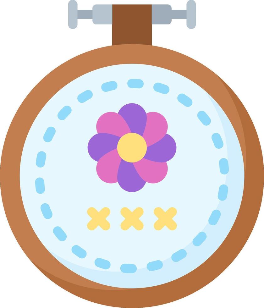 A cross stitch with a flower on it vector