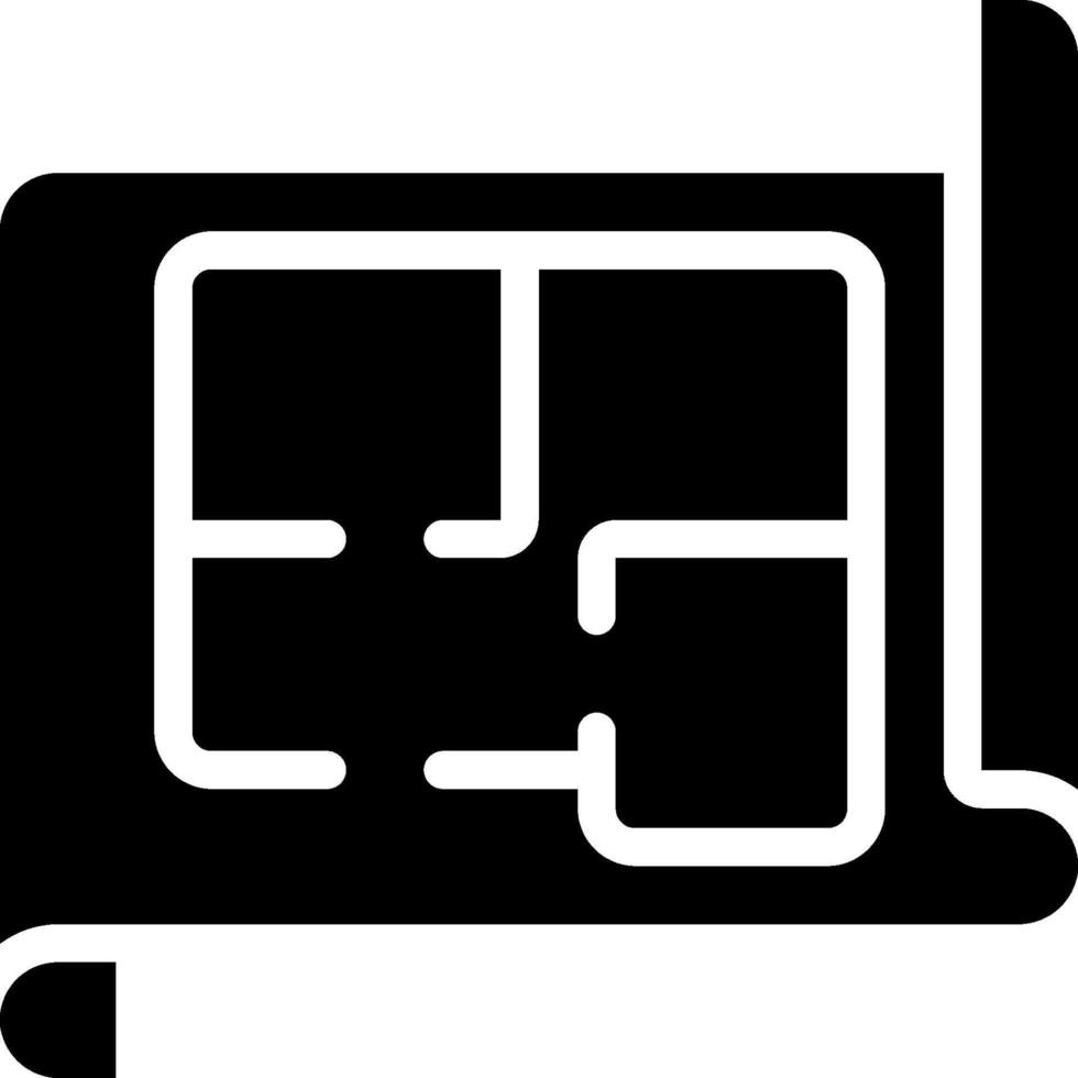 A black and white icon of a room vector