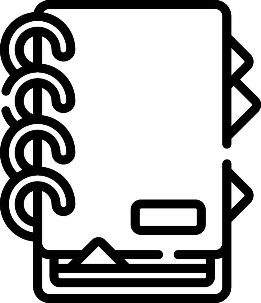 A notebook icon with a pen and paper vector